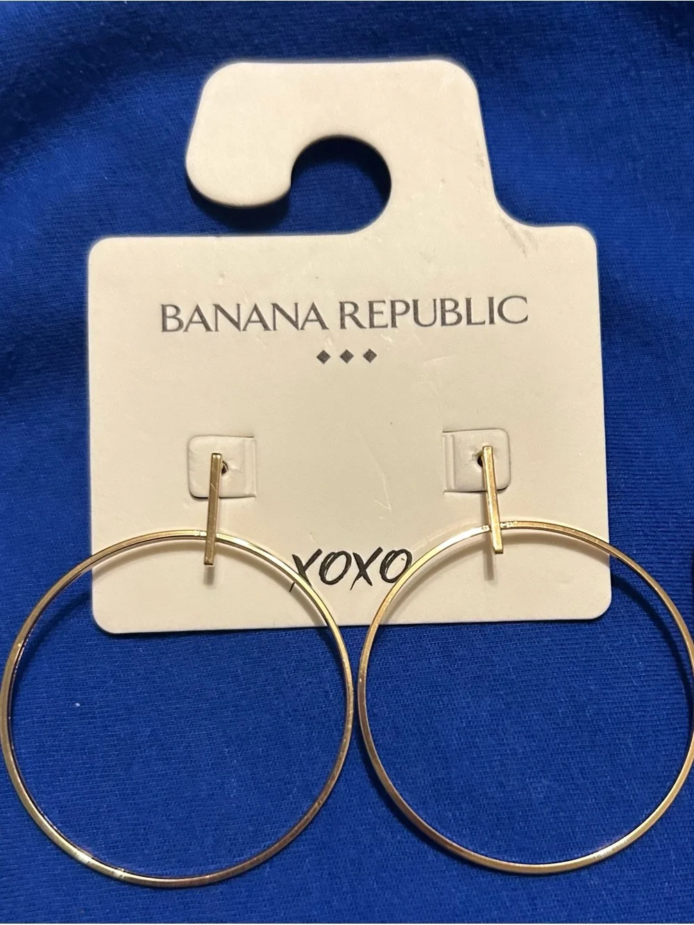 2 pairs of new long hoop shaped pierced earrings NWT